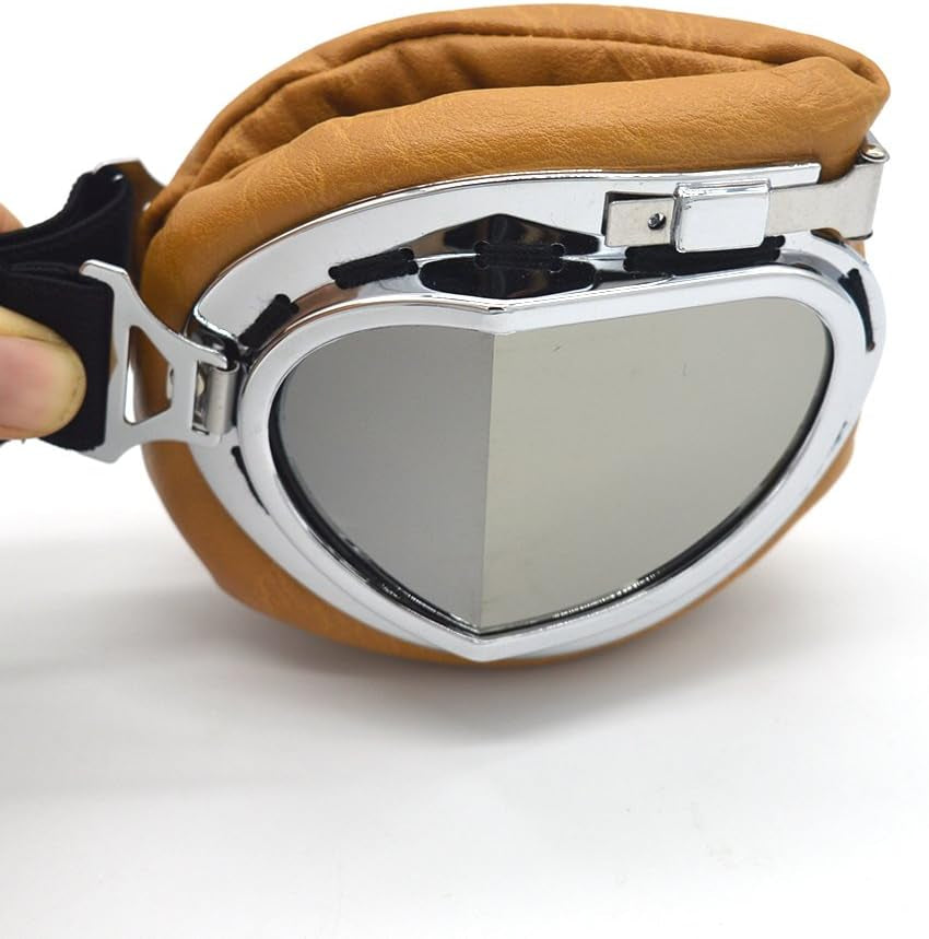 Motorcycle Goggles Vintage Pilot Style Cruiser Scooter Goggle Outdoor Sand Goggles Bike Racer Cruiser Touring Eyewear for Half Helmet