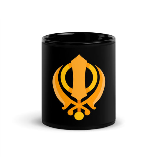 Khanda (Black Glossy Mug)