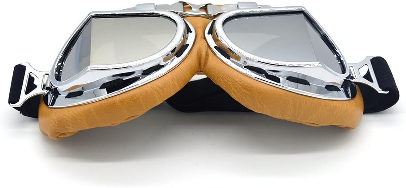Motorcycle Goggles Vintage Pilot Style Cruiser Scooter Goggle Outdoor Sand Goggles Bike Racer Cruiser Touring Eyewear for Half Helmet